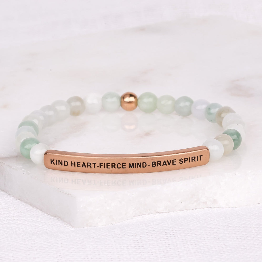 Kind Heart Fierce Mind Brave Spirit inspirational bracelet