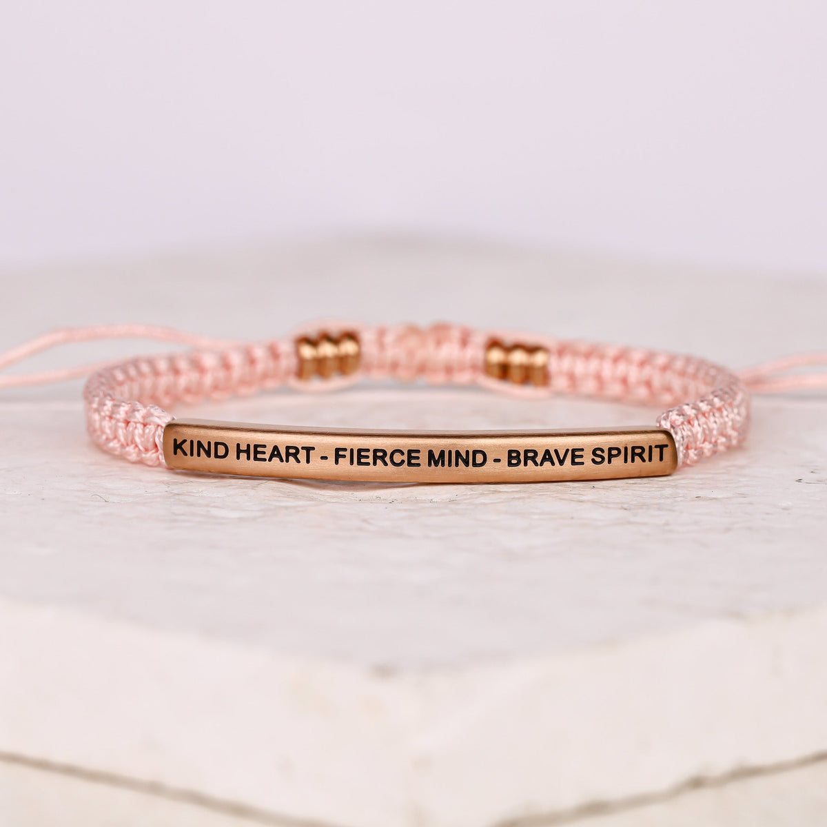 Kind Heart Fierce Mind Brave Spirit inspirational rope bracelet