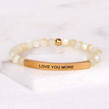 Love You More beaded PEARL bracelet 