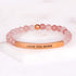 Love You More beaded bracelet with engraved inspirational message