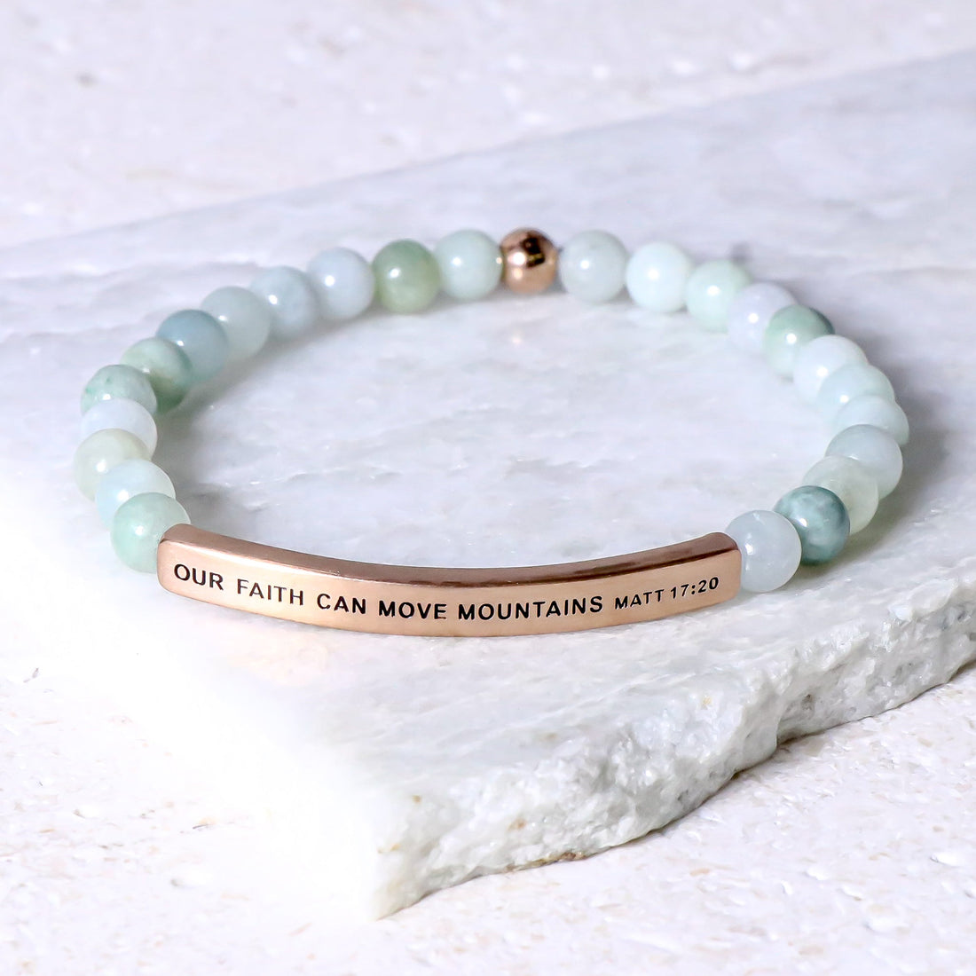 OUR FAITH CAN MOVE MOUNTAINS bracelet inspired by Matthew 17:20