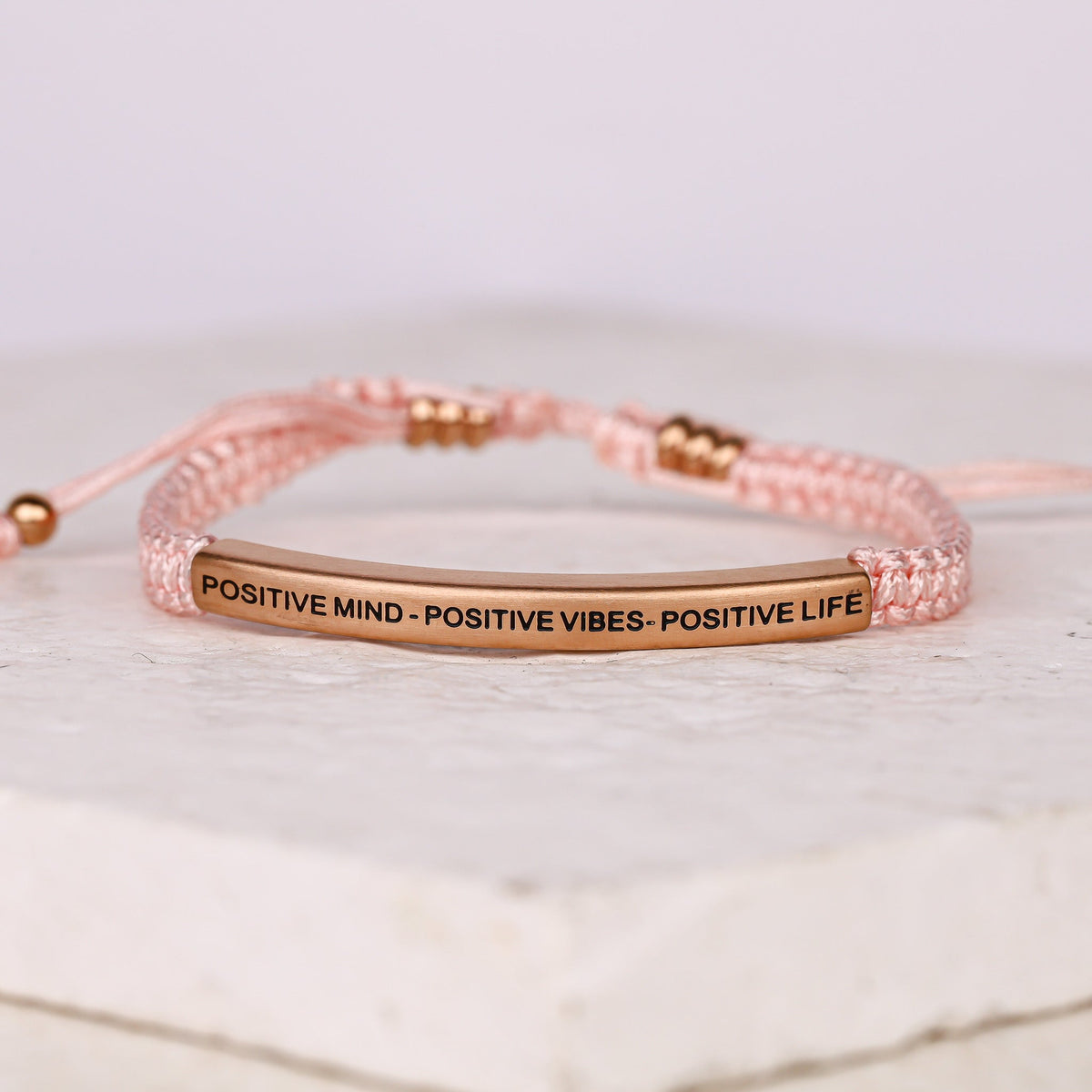 Positive Mind Positive Vibes Positive Life rope bracelet with inspirational message