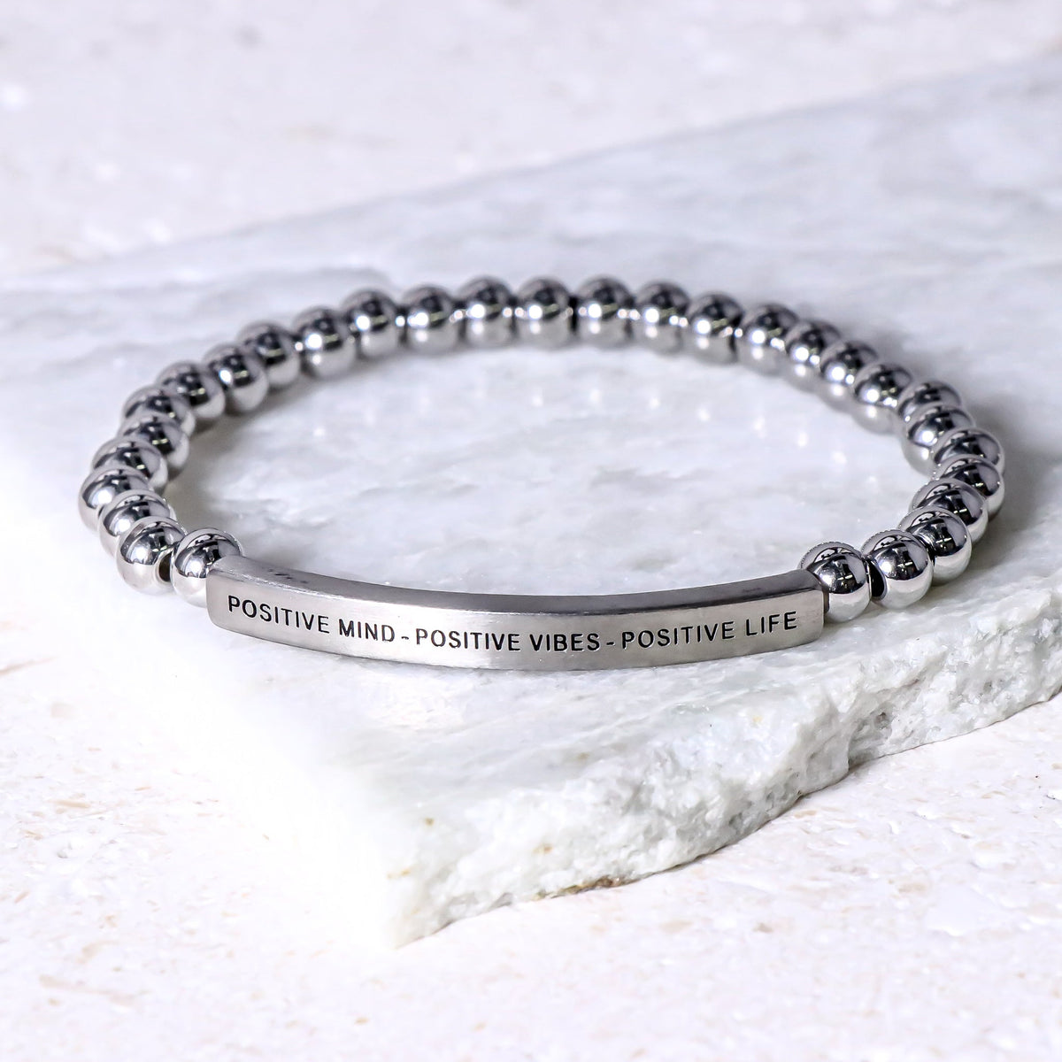 Positive Mind Positive Vibes Positive Life inspirational beaded bracelet