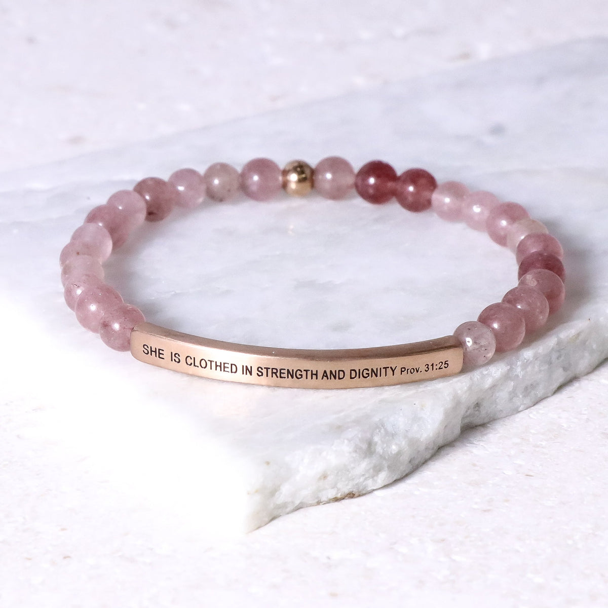 Christian gemstone beaded bracelet
