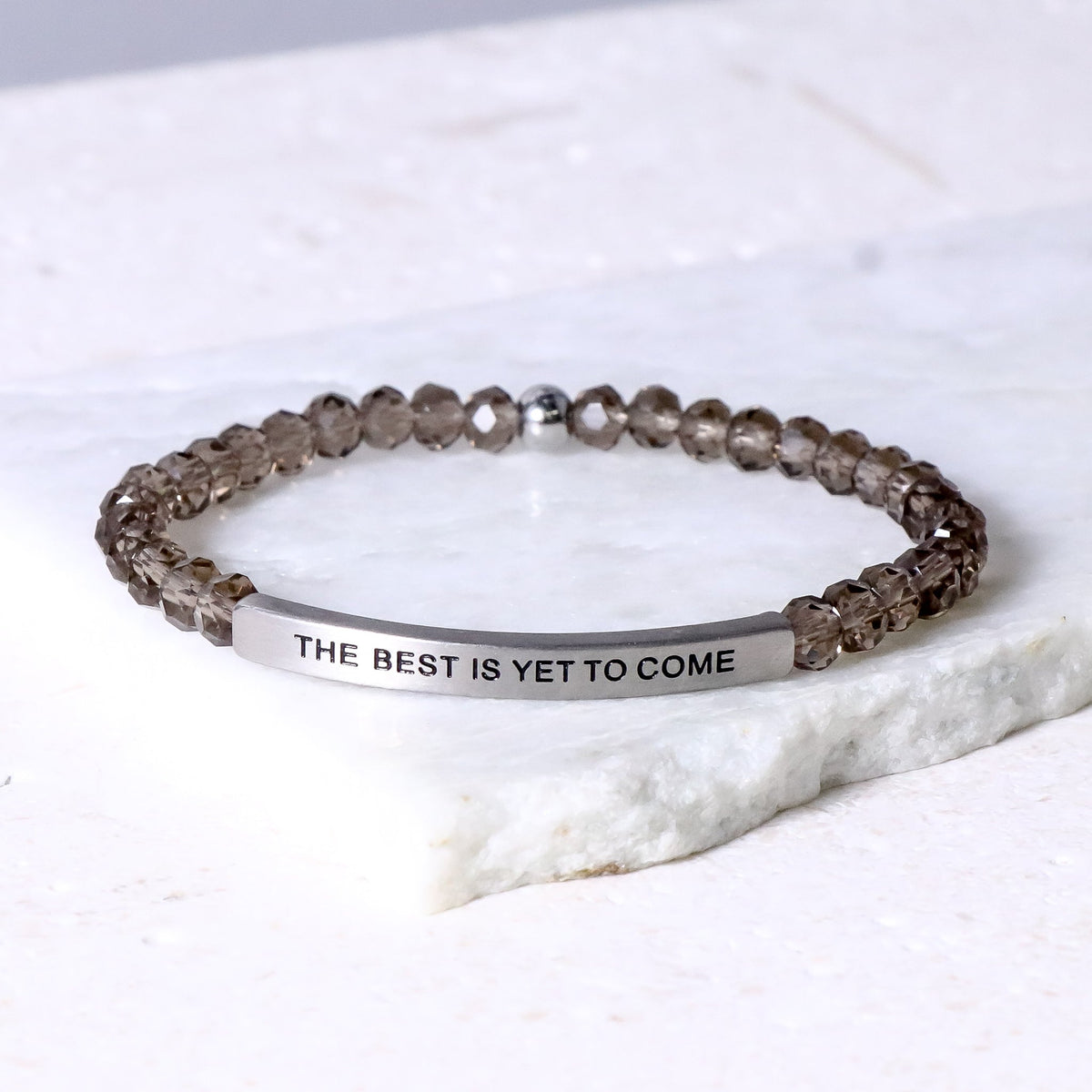 Engraved inspirational message bracelet 