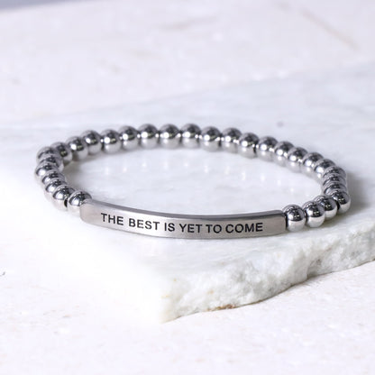 Engraved inspirational message bracelet reminding you that brighter days are ahead