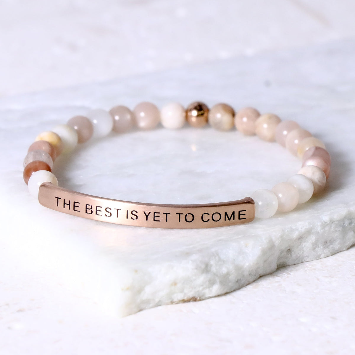 Inspirational gemstone bead bracelet 