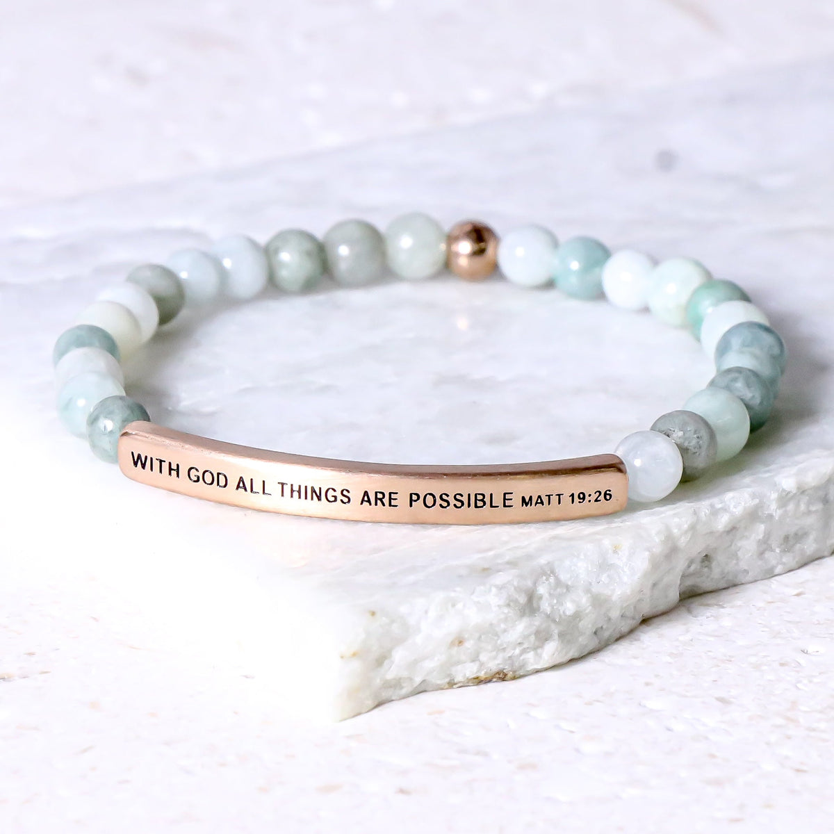 Bible verse bracelet inspired by Matthew 19:26