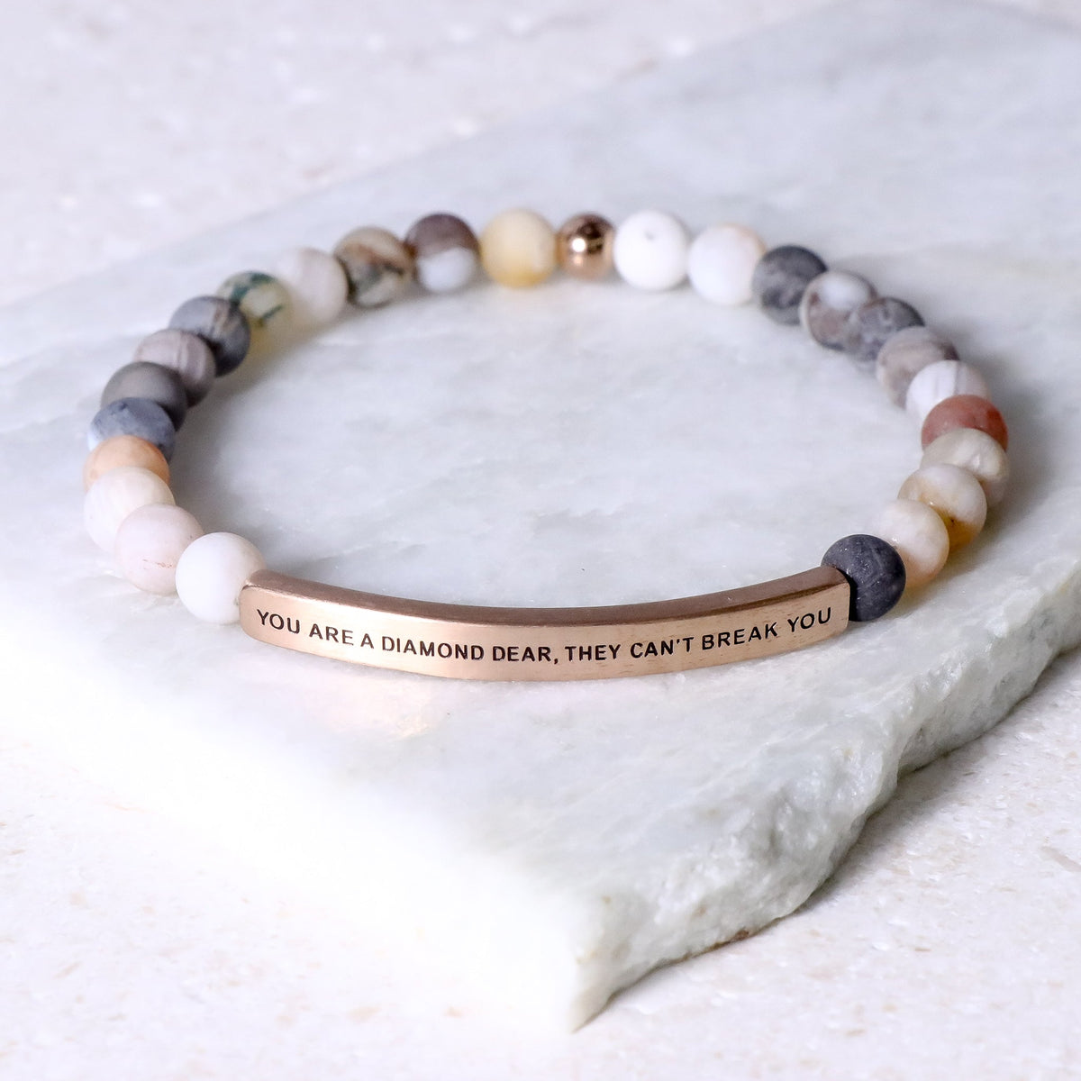 engraved positive message bracelet