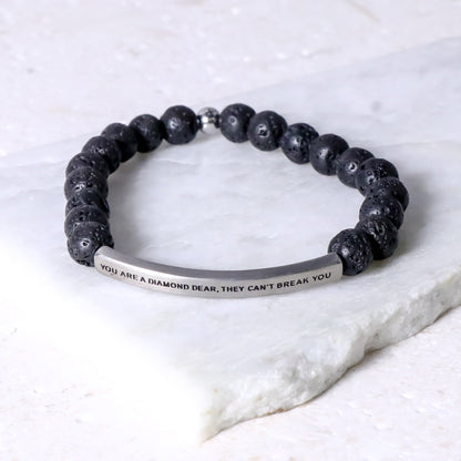 lava stone inspirational bracelet
