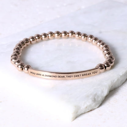 rose gold beaded bracelet made in usa