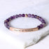 beaded bracelet with engraved message bar and natural gemstone beads