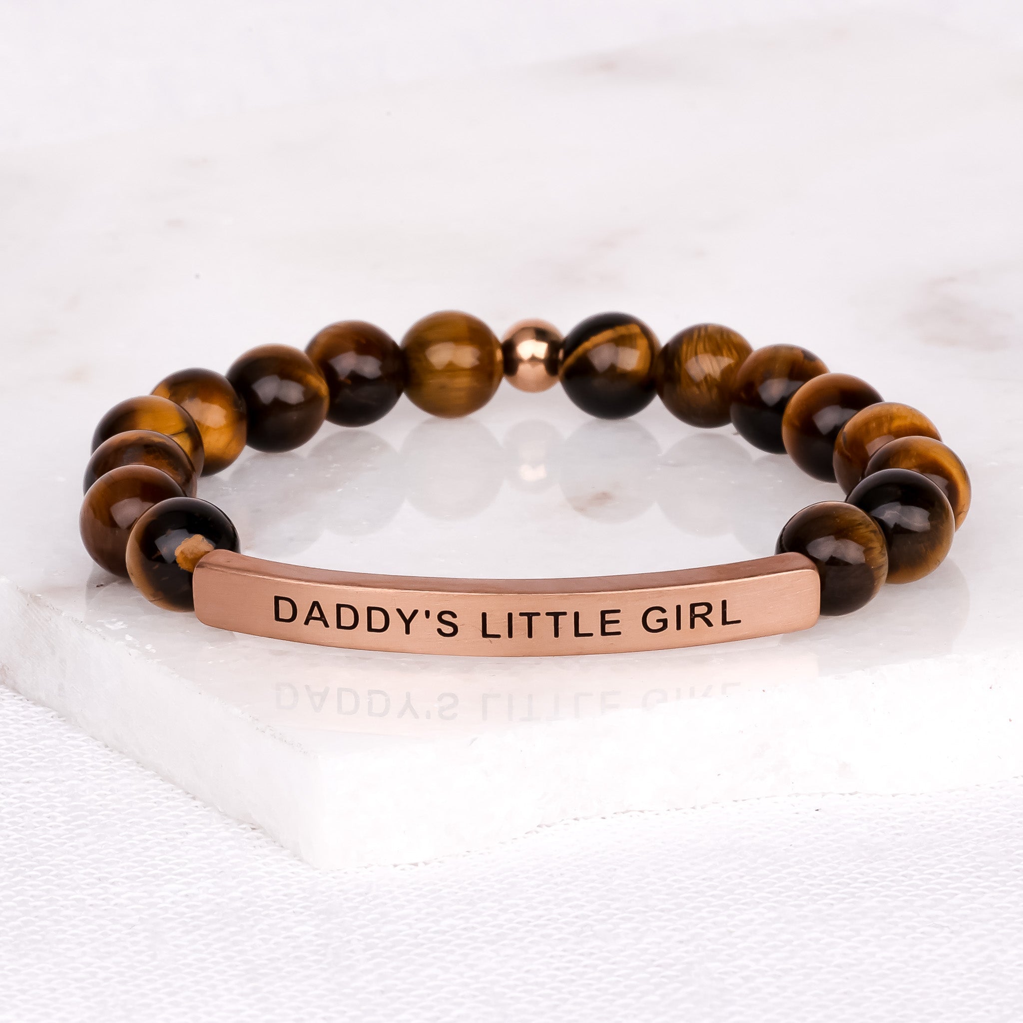Inspire Me Bracelets - Daddy's Little Girl-Inspirational Bead Bracelet Rose Gold / Small (6in-7in) Average Woman Size