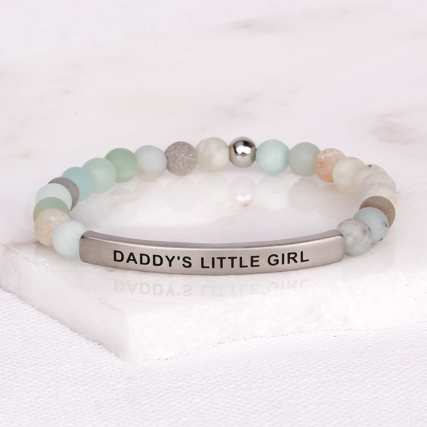 Inspire Me Bracelets - Daddy's Little Girl-Inspirational Bead Bracelet Jade / Small (6in-7in) Average Woman Size