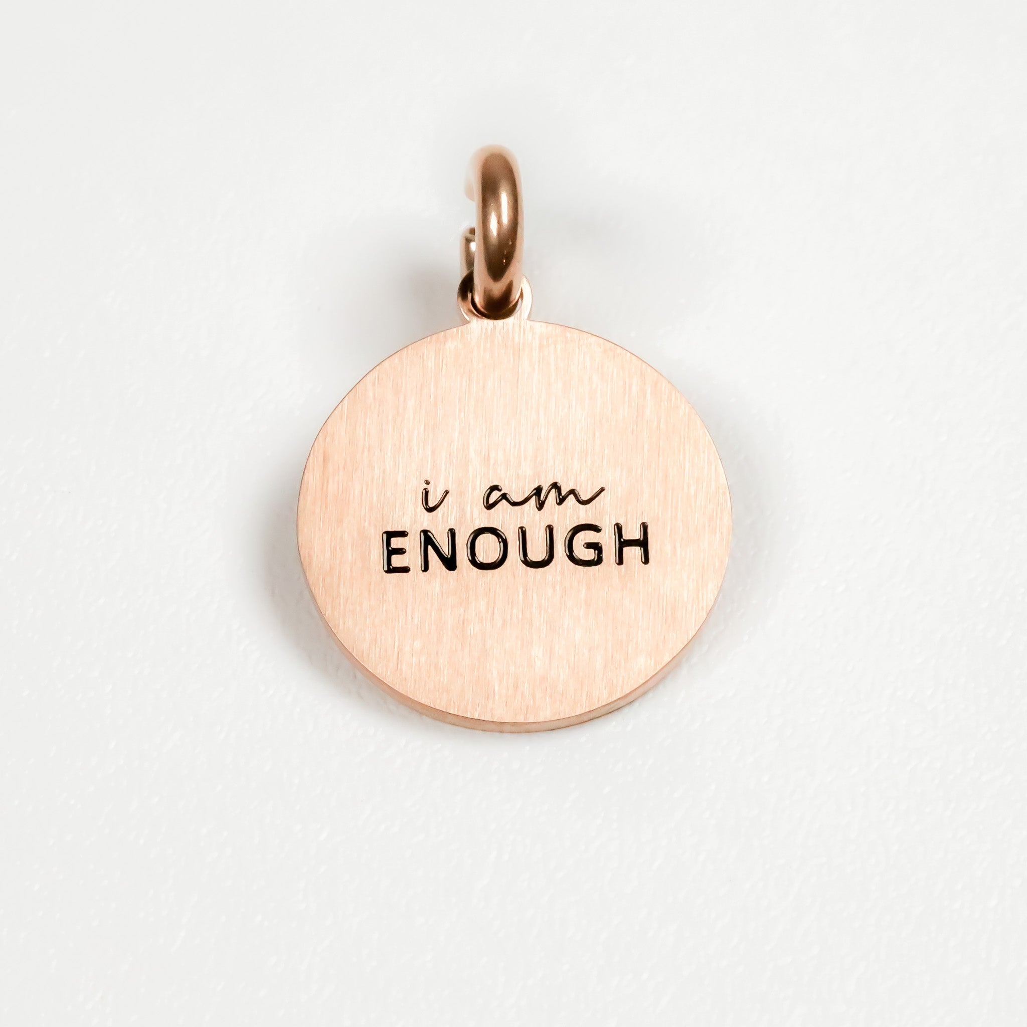 I am Enough Vertical Pendan Necklace, Uplifting Quote Gift, Personalized Jewelry, Keychain, Inspiration Pendant, Wearable good Reminder